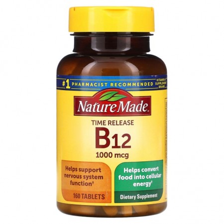 Nature Made, B12, 서방형, 1,000mg, 160정
