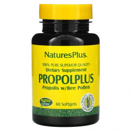 NaturesPlus, 프로폴플러스, 비폴렌 함유 프로폴리스, 소프트젤 60정