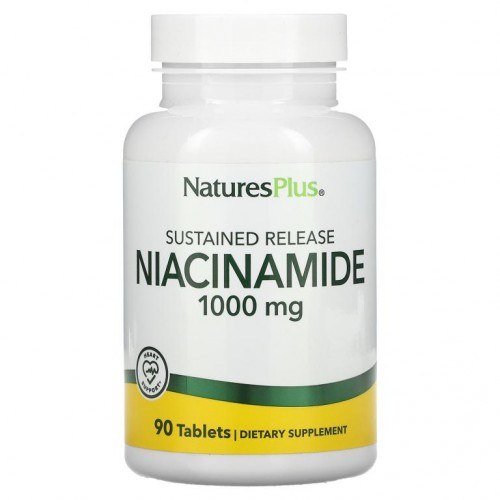 NaturesPlus, 나이아신아마이드 서방형, 1,000mg, 90정