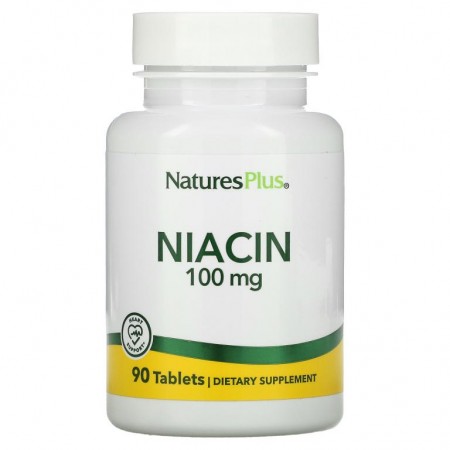 NaturesPlus, 니아신, 100 mg, 90정 알약
