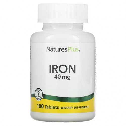 NaturesPlus, 철, 20 mg, 180정