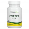 NaturesPlus, 구리, 3 mg, 90 태블릿