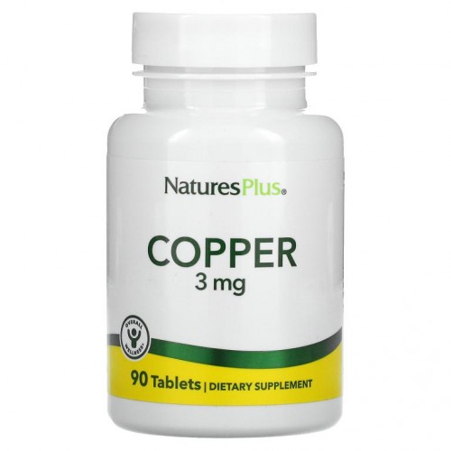 NaturesPlus, 구리, 3 mg, 90 태블릿