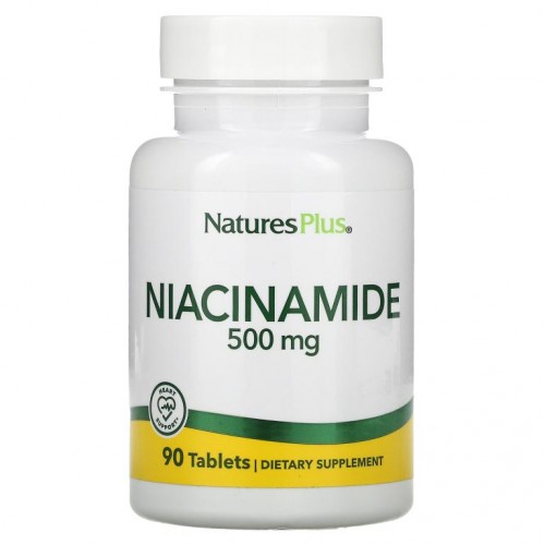 NaturesPlus, 나이아신아마이드, 500 mg, 90 태블릿