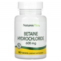 NaturesPlus, 베타인 염산염, 600mg, 90정