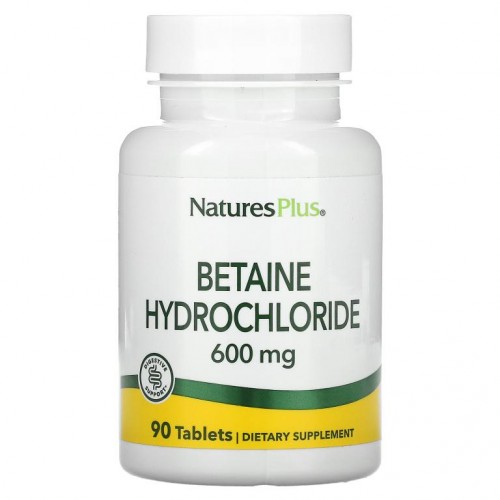 NaturesPlus, 베타인 염산염, 600mg, 90정