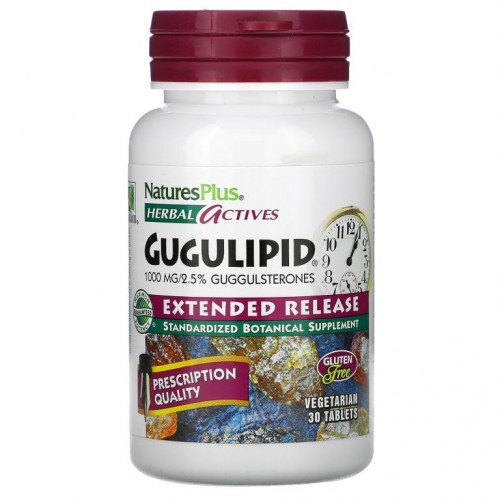 NaturesPlus, 허브 액티브, Gugulipid, 서방형, 1,000mg, 베지 정제 30정
