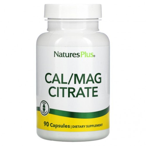NaturesPlus, Cal/Mag Citrate, 식물성 캡슐 90 정