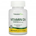 NaturesPlus, 비타민D3, 125mcg(5,000IU), 소프트젤 60정