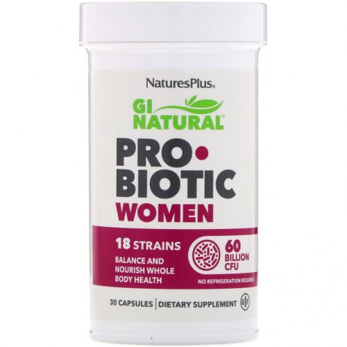 NaturesPlus, GI Natural 여성용 프로바이오틱, 600억 CFU, 캡슐 30정