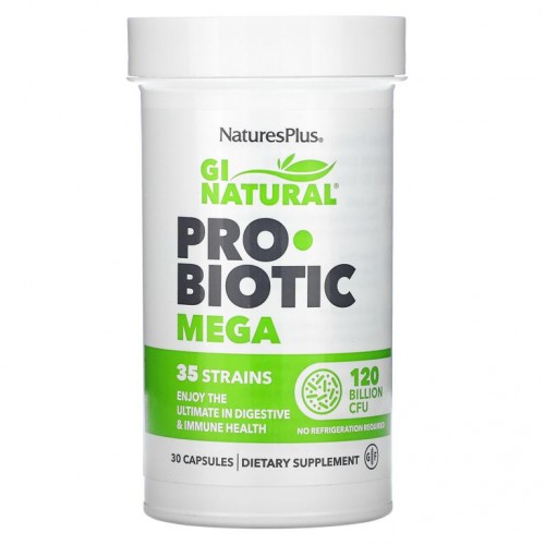 NaturesPlus, GI Natural Probiotic Mega, 1,200억CFU, 캡슐 30정