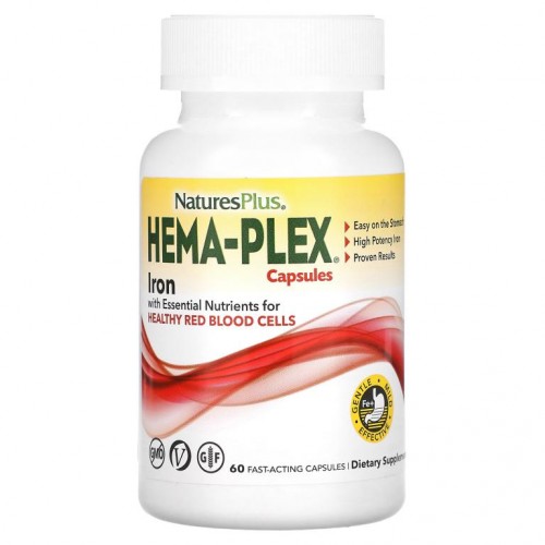 NaturesPlus, Hema-Plex, 빠르게 작용하는 캡슐 60정