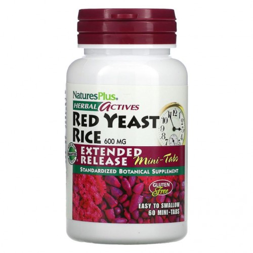 NaturesPlus, Herbal Actives, Red Yeast Rice, 600 mg, 60 Mini-Tablets