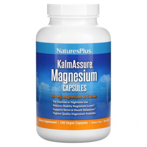 NaturesPlus, KalmAssure, 마그네슘 캡슐, 105mg, 베지 캡슐 240정