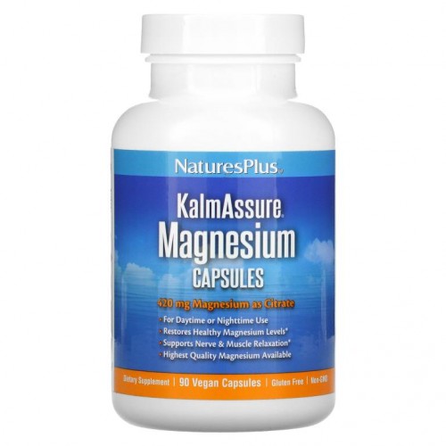 NaturesPlus, KalmAssure, 마그네슘, 140 mg, 베지 캡슐 90정