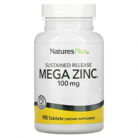 NaturesPlus, 서방형 Mega Zinc, 100mg, 90정