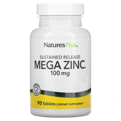 NaturesPlus, 서방형 Mega Zinc, 100mg, 90정