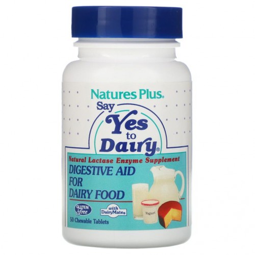 NaturesPlus, Say Yes to Dairy, 유제품 소화 보조제, 50 츄어블 정