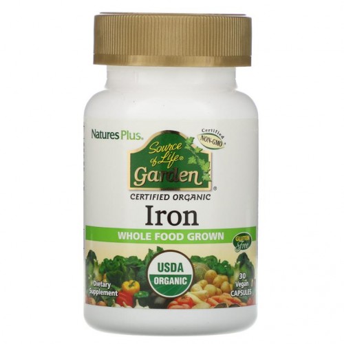 NaturesPlus, Source of Life, Garden, 철분, 베지 캡슐 30정