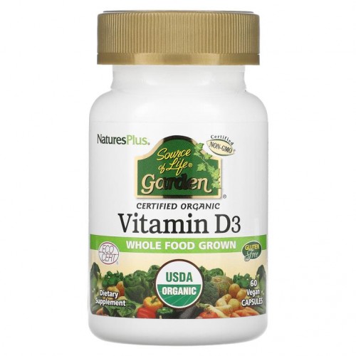 NaturesPlus, Source of Life, Garden, 비타민D3, 베지 캡슐 60정