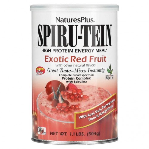 NaturesPlus, Spiru-Tein, 하이 프로틴 에너지 밀, 이그조틱 레드 프룻, 1.1 파운드 (504 g)