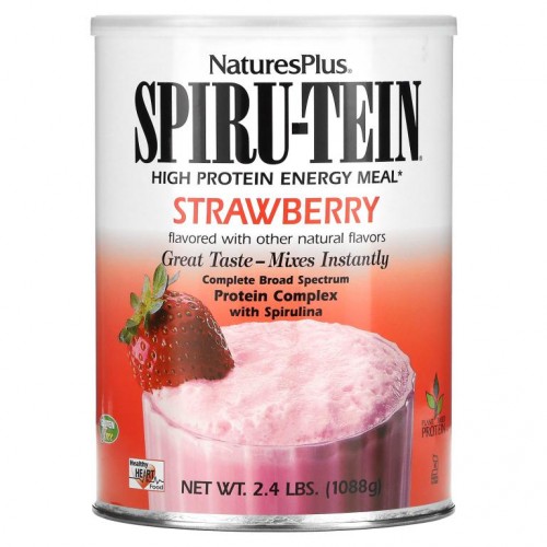NaturesPlus, Spiru-Tein, 하이 프로틴 에너지 밀, 딸기, 2.4 lbs (1088 g)