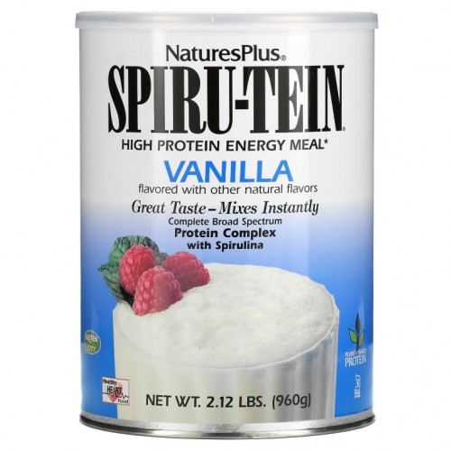 NaturesPlus, Spiru-Tein, 고단백 에너지 대용식, 바닐라 맛, 960g(2.12lbs)