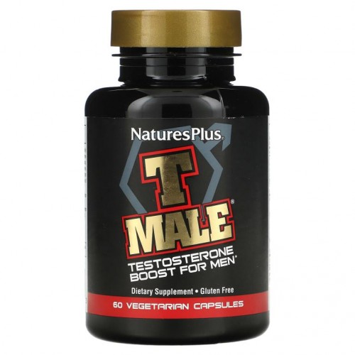 NaturesPlus, T Male, 남성용 테스토스테론 부스트, 베지 캡슐 60정
