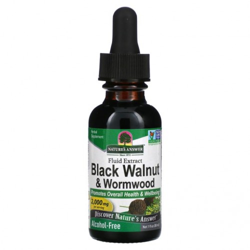 Nature's Answer, 흑호두 및 약쑥, 액상 추출물, 알코올 무함유, 2,000mg, 30ml(1fl oz)