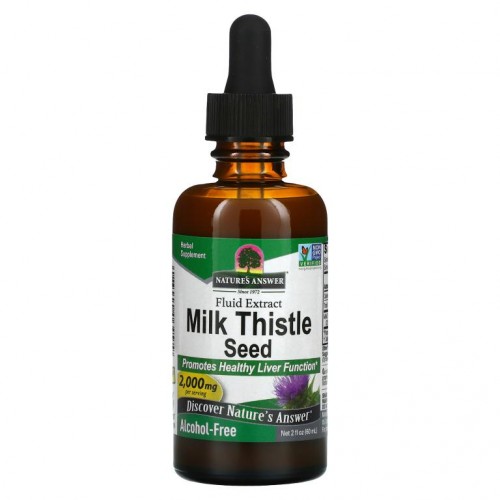 Nature's Answer, 밀크시슬 씨, 액상 추출물, 알코올 무함유, 2,000mg, 60mL(2fl oz)