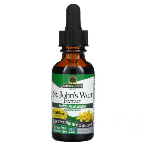 Nature's Answer, 세인트 존스 워트, 알코올-프리, 1000 mg, 1 fl oz (30 ml)
