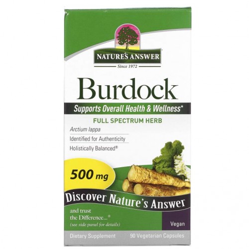 Nature's Answer, 우엉, 풀 스펙트럼 허브, 500mg, 베지 캡슐 90정