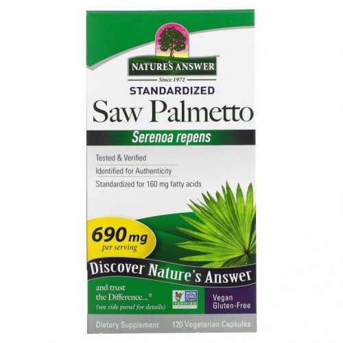 Nature's Answer, 쏘팔메토, 표준화, 690mg, 베지 캡슐 120정
