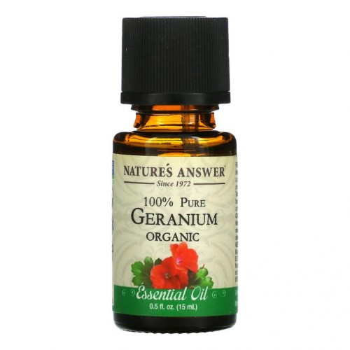 Nature's Answer, 유기농 에센셜 오일, 순도 100%, 제라늄, 15ml(0.5fl oz)