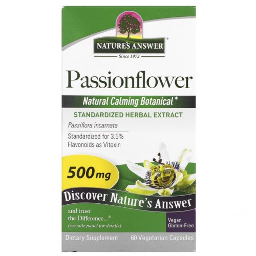 Nature's Answer, 시계꽃, 250mg, 베지 캡슐 60정