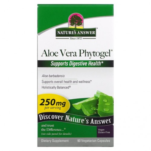 Nature's Answer, 알로에 베라 피토젤, 250mg, 베지 캡슐 90정