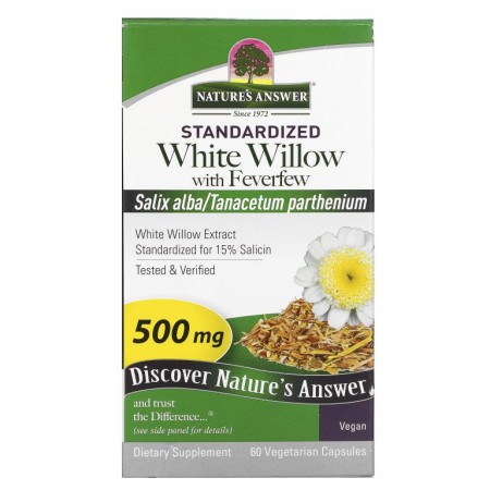 Nature's Answer, 화란국화 함유 흰 버드나무, 500 mg, 베지 캡슐 60정