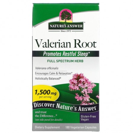 Nature's Answer, 발레리안 뿌리, 500mg, 베지 캡슐 180정