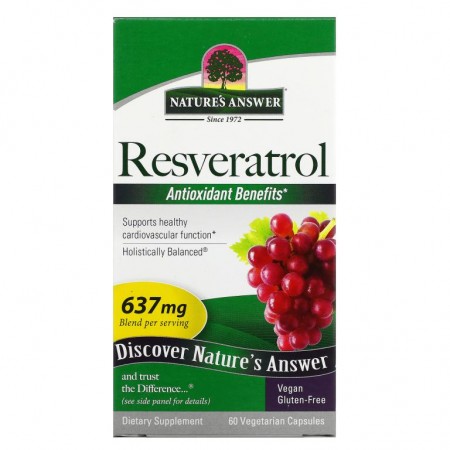 Nature's Answer, 레스베라트롤, 637mg, 베지 캡슐 60정