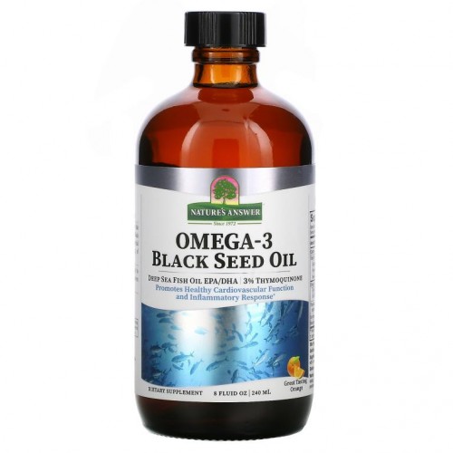 Nature's Answer, 오메가3, 블랙씨드 오일 함유, 오렌지 맛, 240ml(8fl oz)