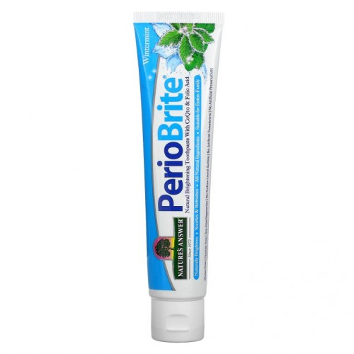 Nature's Answer, PerioBrite, 내츄럴 브라이트닝 치약, CoQ10 및 엽산 첨가, 윈터민트, 4 fl oz (113.4 g)