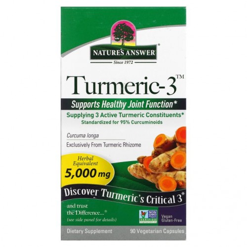 Nature's Answer, Turmeric-3, 베지 캡슐 90정