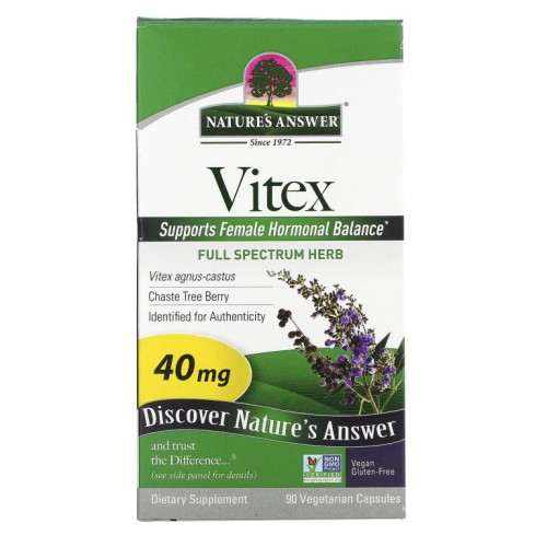 Nature's Answer, Vitex, 아그너스-카스터스 체이스트 베리, 베지 캡슐 90정