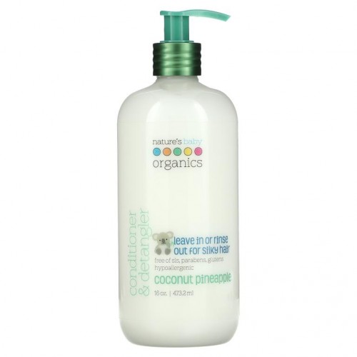Nature's Baby Organics, 컨디셔너 & 디탱글러, 코코넛 파인애플 향, 16 온스 (473.2 ml)