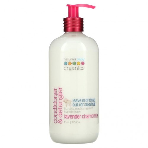 Nature's Baby Organics, 컨디셔너 & 디탱글러, 라벤더 카모마일, 16 oz (473.2 ml)
