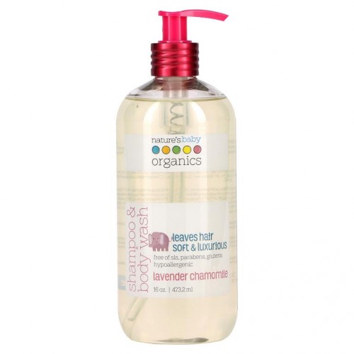 Nature's Baby Organics, 샴푸 & 바디워시, 라벤더 캐모마일, 16 oz (473.2 ml)