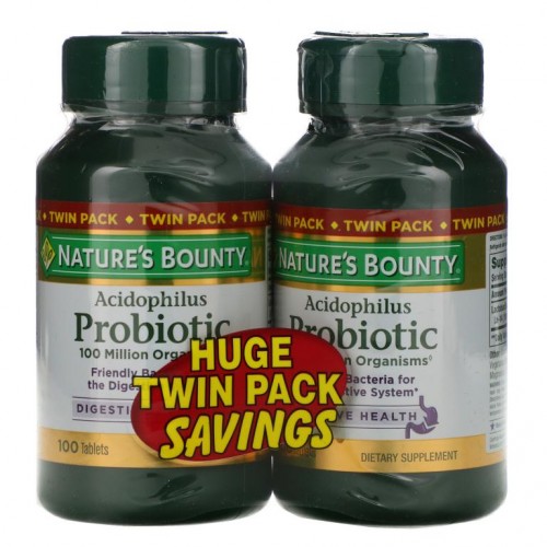 Nature's Bounty, 애시도필러스 프로바이오틱, 트윈 팩, 각 100정
