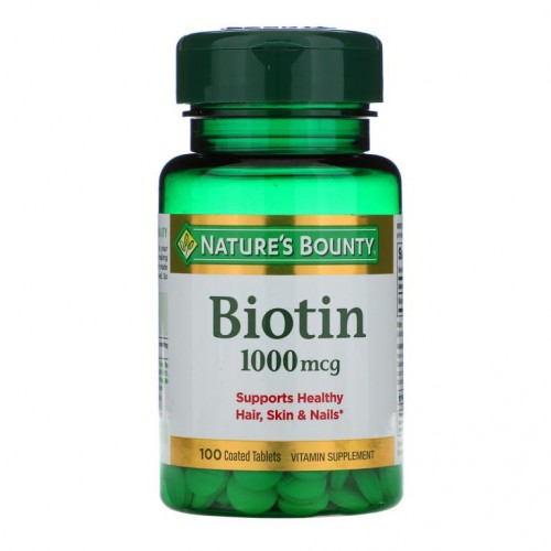 Nature's Bounty, 바이오틴, 1,000 mcg, 코팅된 정제 100 알