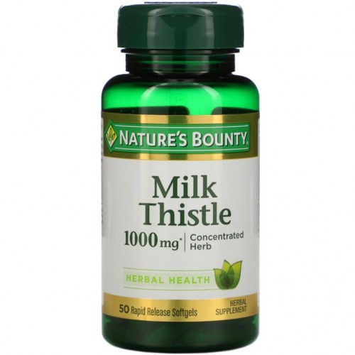 Nature's Bounty, 밀크시슬, 1,000mg, 속방성 소프트젤 50정