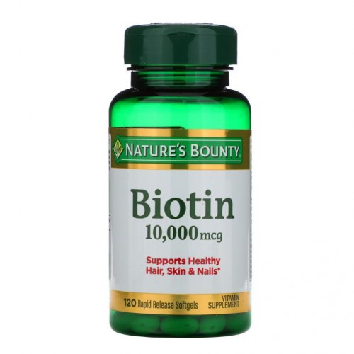 Nature's Bounty, 비오틴, 10,000 mcg, 빠르게 방출되는 소프트젤 120정